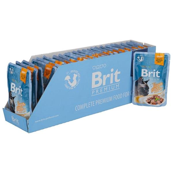 Корм для кошек Brit Premium беззерновой, с тунцом 85 г (кусочки в соусе)