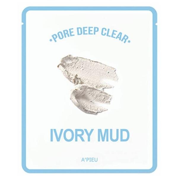 A'PIEU тканевая маска Pore Deep Clear Ivory Mud на основе глины