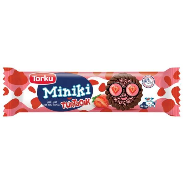 Печенье Torku Miniki с какао, клубничным джемом и шоколадными гранулами, 102 г