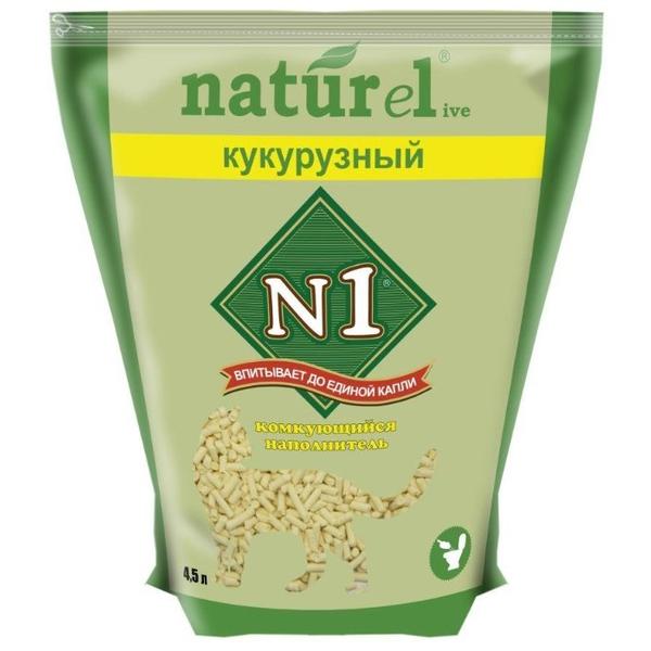 Комкующийся наполнитель N1 Naturel Кукурузный 4.5 л