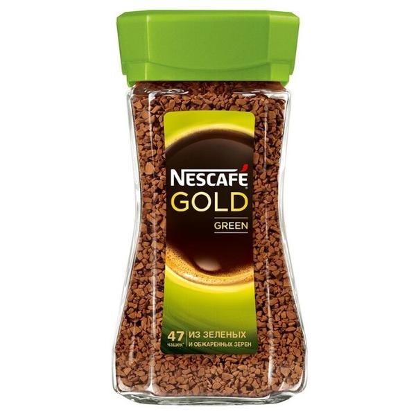 Кофе растворимый Nescafe Gold Green сублимированный, стеклянная банка