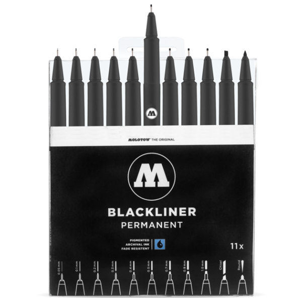 Molotow набор линеров BLACKLINER complete set 11 штук