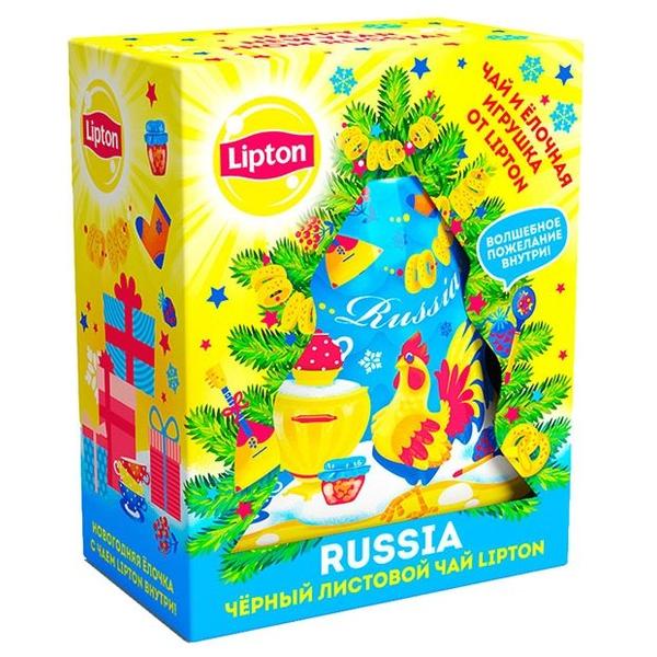 Чай черный Lipton Новогодняя елочка Russia подарочный набор