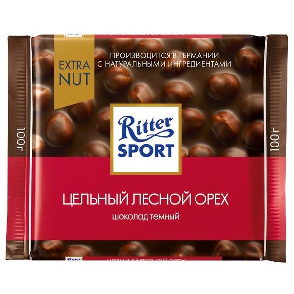 Шоколад Ritter Sport Extra Nut темный цельный лесной орех