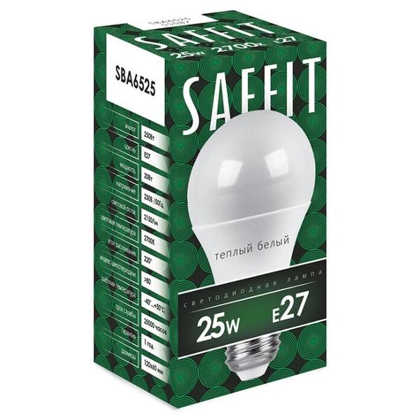 Лампа светодиодная Saffit SBA6525 55087, E27, A65, 25Вт