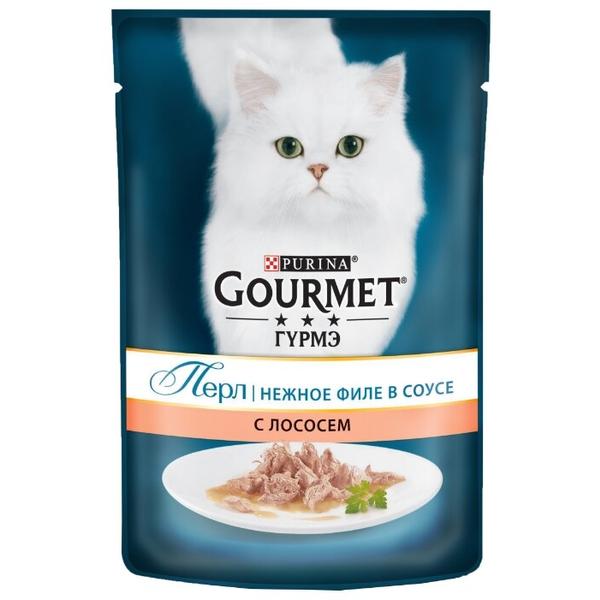 Корм для кошек Gourmet Перл с лососем 85 г (кусочки в соусе)