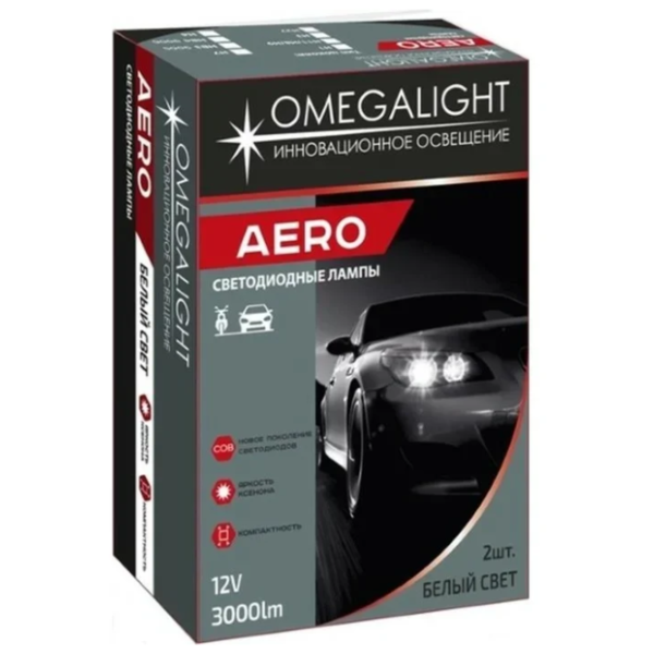 Лампа автомобильная светодиодная Omegalight Aero OLLEDH7AERO-2 H7 18/24W 2 шт.