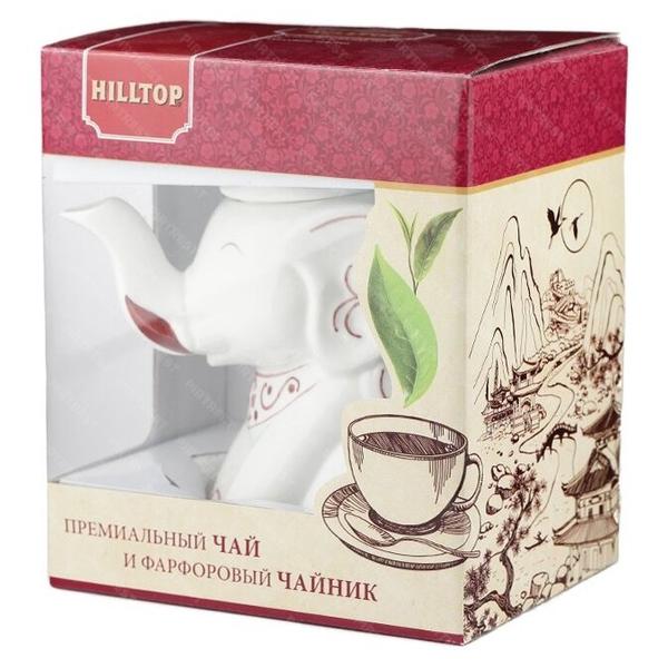 Чай черный Hilltop в фарфоровом заварочном чайнике Земляника со сливками Classic подарочный набор
