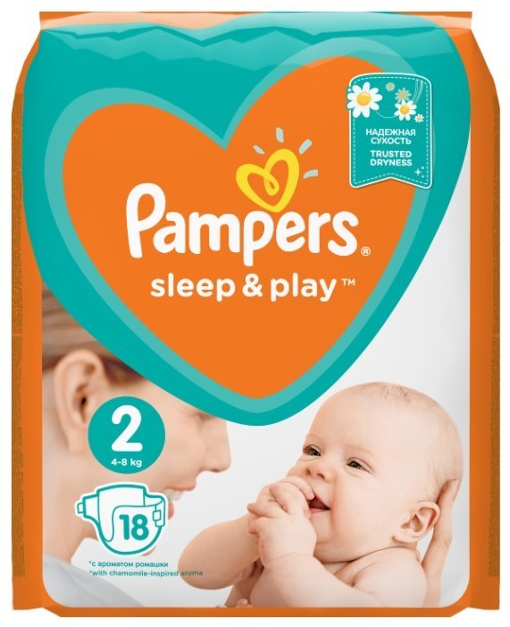 Pampers подгузники Sleep&Play 2 (4-8 кг) 18 шт.