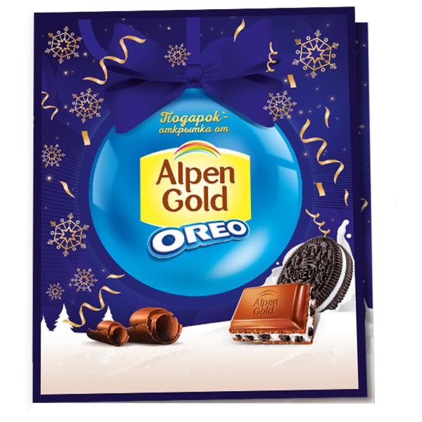 Шоколад Alpen Gold Oreo молочный + Oreo со вкусом арахисовой пасты