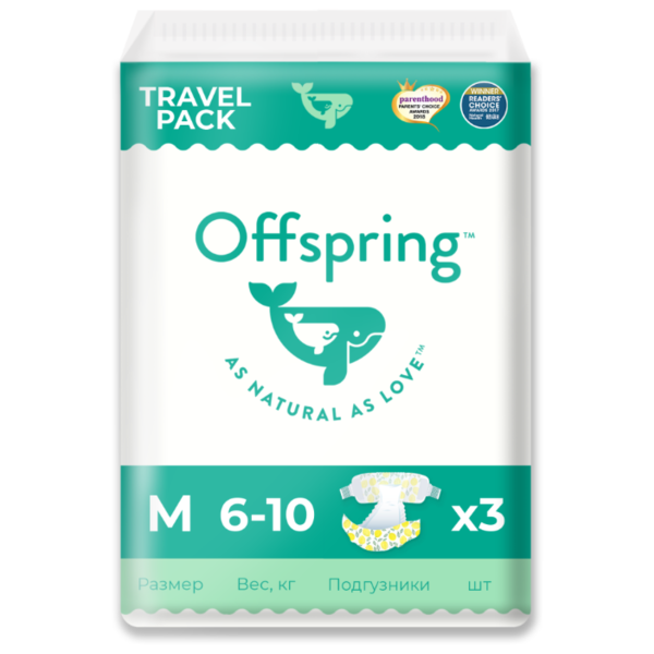 Offspring подгузники M (6-10 кг) 3 шт.