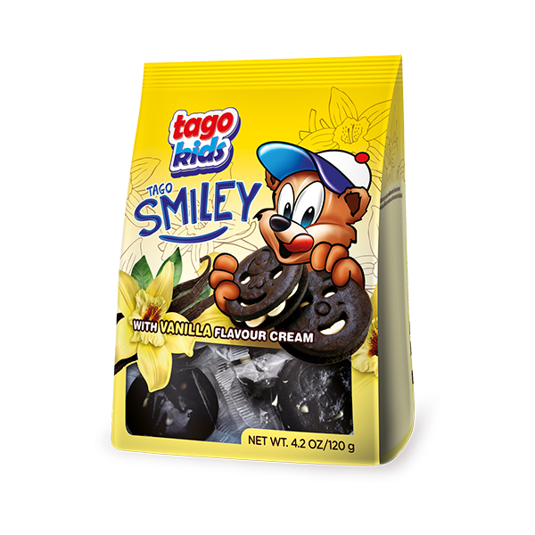 Печенье Tago Kids Smiley с кремом с ванильным вкусом, 120 г