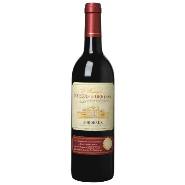 Вино Marquis de Greyssac Bordeaux AOC Rouge, 0.75 л