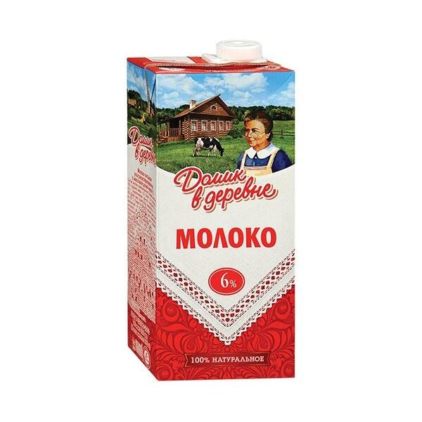 Молоко Домик в деревне ультрапастеризованное 6%, 0.95 кг
