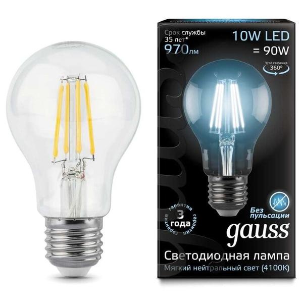 Лампа светодиодная gauss 102802210, E27, A60, 10Вт