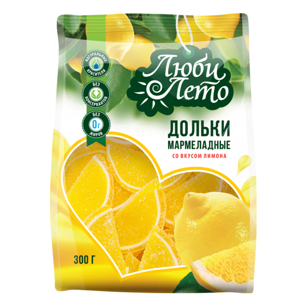 Мармеладные дольки Люби Лето со вкусом лимона 300 г