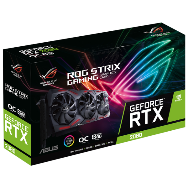 ASUS ROG GeForce RTX 2080 1515MHz PCI-E 3.0 8192MB 14000MHz 256 bit 2xHDMI 2xDisplayPort HDCP Strix Gaming OC