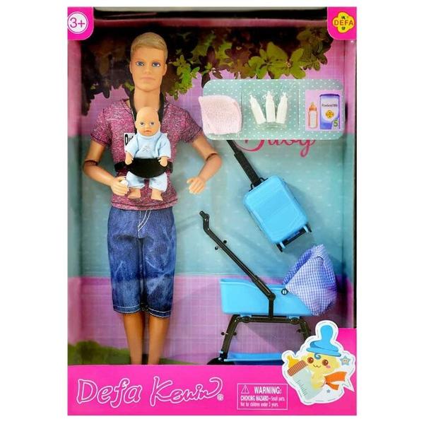 Кукла Defa Kevin Кевин с младенцем, 29 см, 8369 dark pink