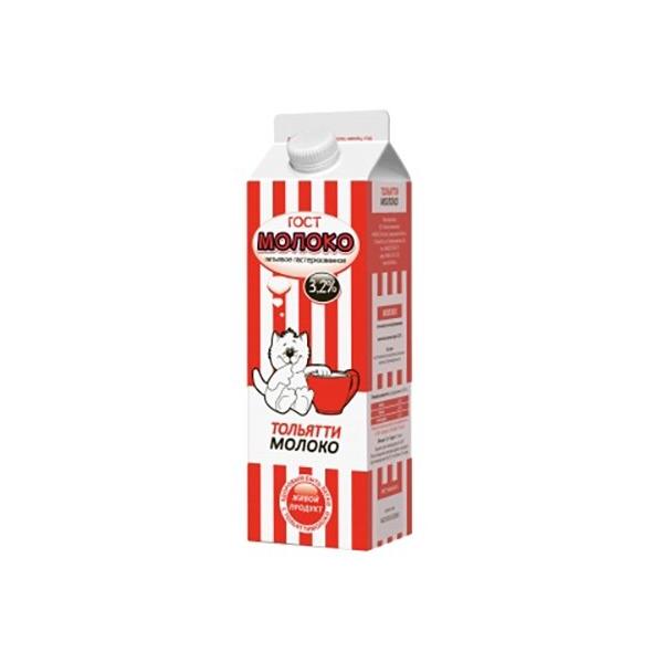 Молоко Тольятти молоко пастеризованное 3.2%, 0.9 л