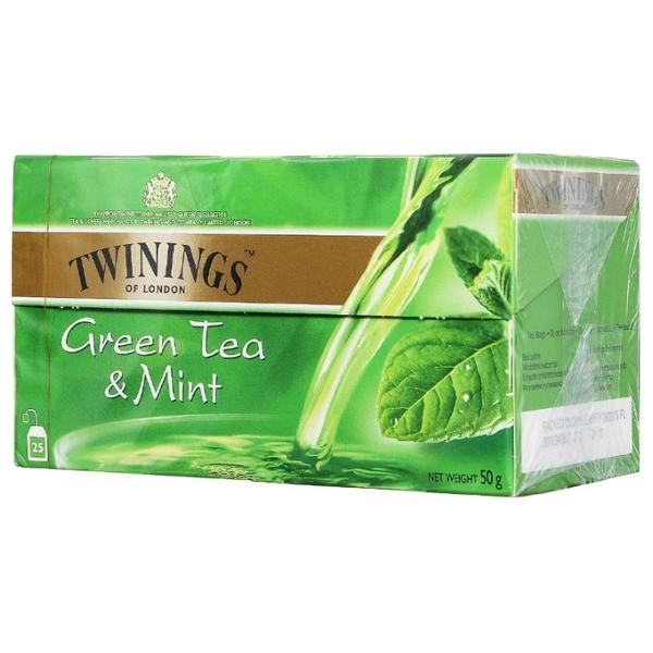 Чай зеленый Twinings Green tea & Mint в пакетиках
