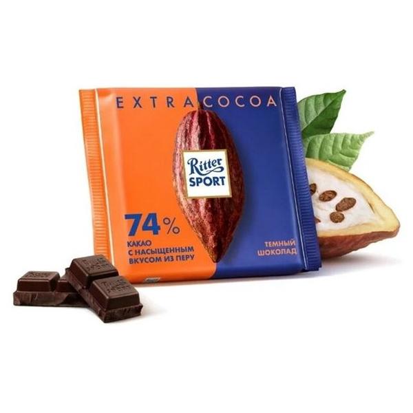 Шоколад Ritter Sport Extra Cocoa темный из Перу 74% какао