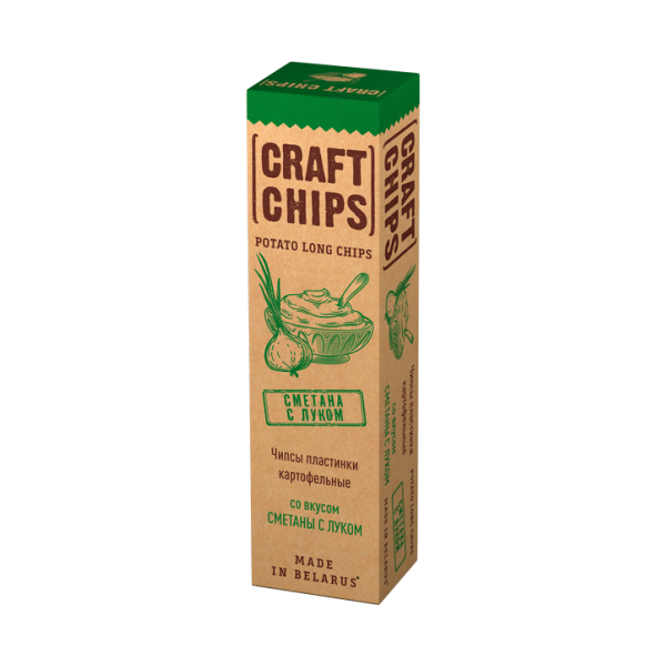 Чипсы Craft Chips картофельные со вкусом сметаны и лука