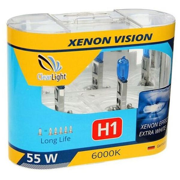 Лампа автомобильная галогенная ClearLight XenonVision MLH1XV H1 55W 2 шт.