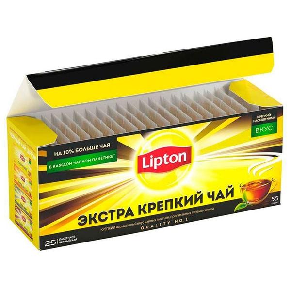 Чай черный Lipton экстра крепкий в пакетиках
