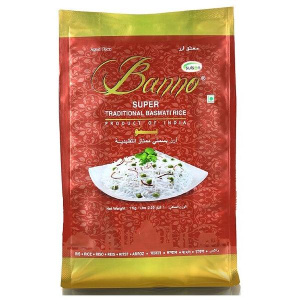 Рис Banno Басмати Super Traditional длиннозерный шлифованный 1 кг
