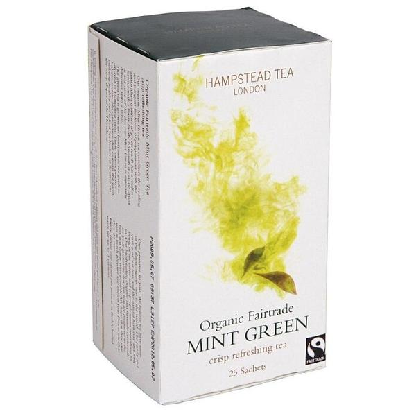 Чай зеленый Hampstead Tea с мятой, в пакетиках