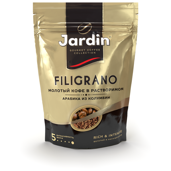 Кофе растворимый Jardin Filigrano с молотым кофе, пакет