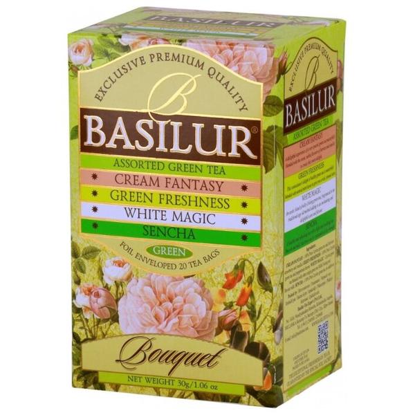 Чай зеленый Basilur Bouquet Assorted green tea ассорти в пакетиках