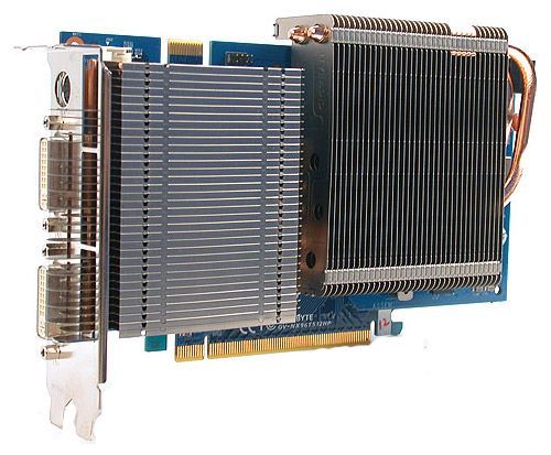 GIGABYTE GeForce 9600 GT 650Mhz PCI-E 2.0 512Mb 1800Mhz 256 bit 2xDVI TV HDCP YPrPb Silent