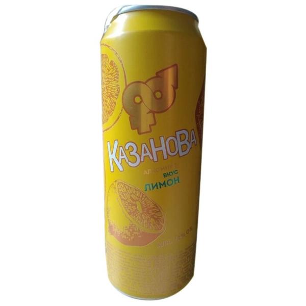 Напиток Казанова слабоалкогольный газированный со вкусом лимона 0.45 л
