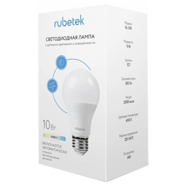 Лампа светодиодная Rubetek RL-3101, E27, A60, 10Вт