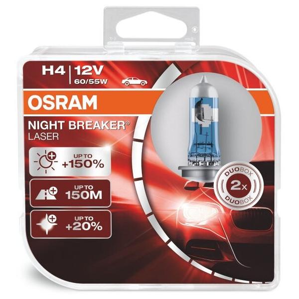Лампа автомобильная галогенная Osram Night Breaker Laser O-64193NL2(EURO) H4 60/55 2 шт.