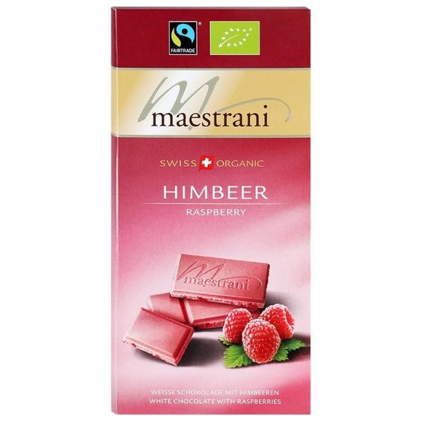 Шоколад Maestrani белый с малиной, 34% какао