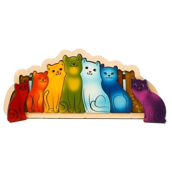 Рамка-вкладыш Нескучные игры Разноцветные котята (7932), 7 дет.