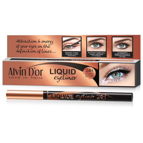 Alvin D'or Лайнер для глаз Liquid eyeliner 24h waterproof