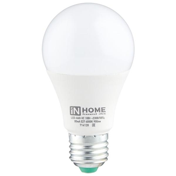 Упаковка светодиодных ламп 10 шт In Home LED-VC 900lm, E27, A60, 10Вт