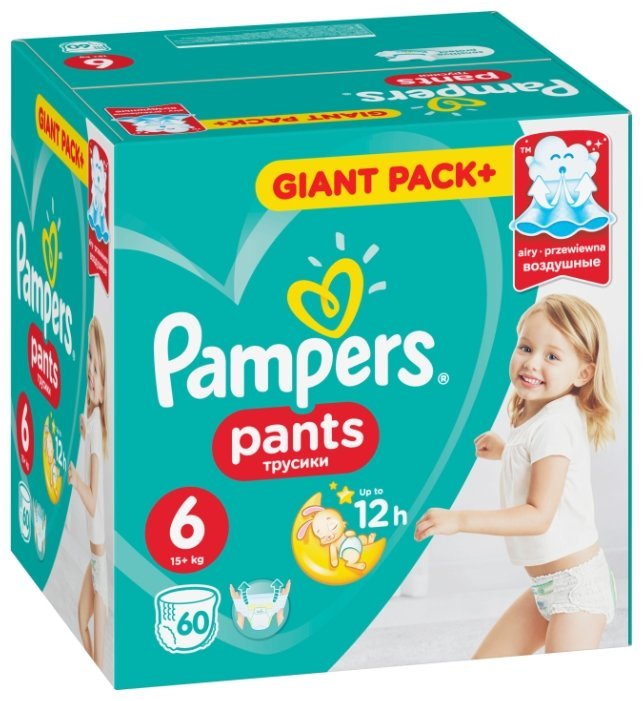 Pampers трусики Pants 6 (15+ кг) 60 шт.