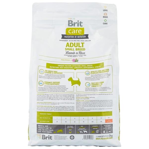 Корм для собак Brit Care ягненок с рисом (для мелких пород)