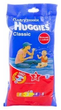 Huggies подгузники Classic 3 (4-9 кг) 3 шт.