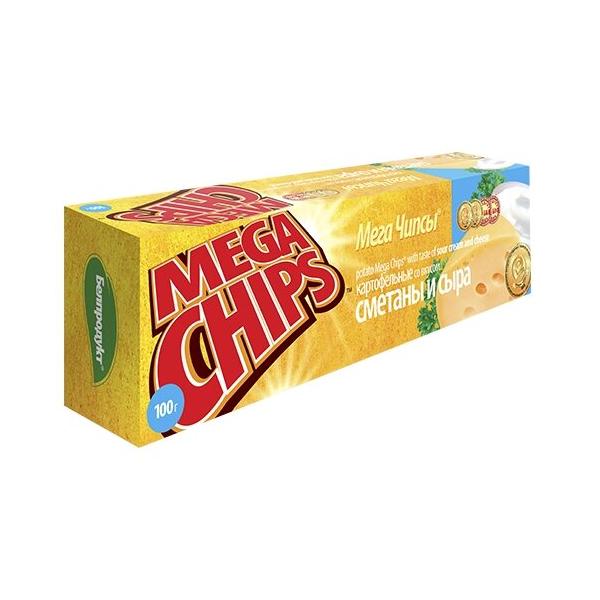 Чипсы MEGA CHIPS картофельные Сметана и сыр