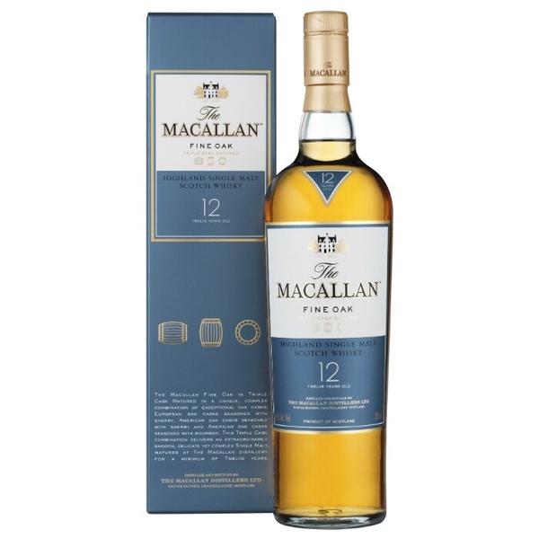 Виски Macallan Fine Oak 12 лет 0.5 л, в подарочной упаковке