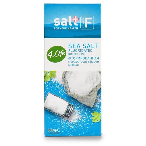 4Life Соль морская фторированная белая йодированная мелкий помол, 500 г