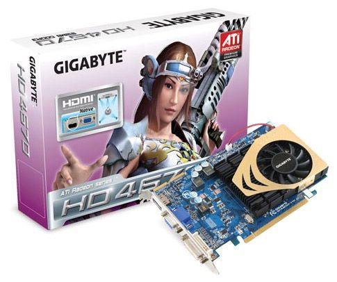 GIGABYTE Radeon HD 4670 750Mhz PCI-E 2.0 512Mb 1800Mhz 128 bit DVI HDMI HDCP