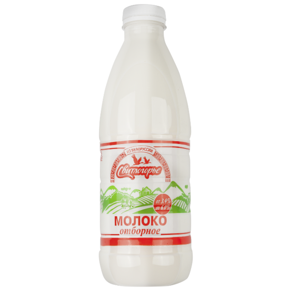 Молоко Свитлогорье пастеризованное отборное 6%, 0.93 л
