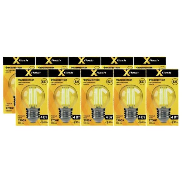 Упаковка светодиодных ламп 10 шт X-flash 47642, E27, G45, 4Вт