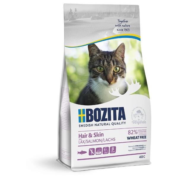Корм для кошек Bozita для здоровья кожи и шерсти, для вывода шерсти, с лососем